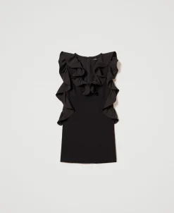 Robe Courte Avec Volants En Crêpe Georgette