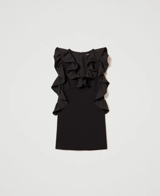 Robe Courte Avec Volants En Crêpe Georgette