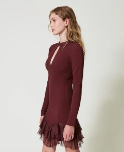 Robe Courte Avec Volants Plissés En Tulle