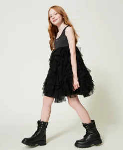 Robe Courte Avec Volants En Tulle