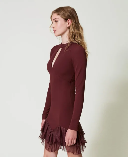 Robe Courte Avec Volants Plissés En Tulle
