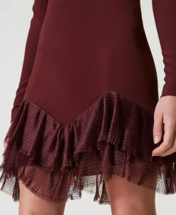 Robe Courte Avec Volants Plissés En Tulle