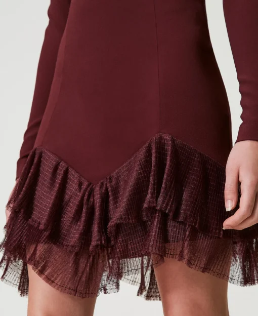 Robe Courte Avec Volants Plissés En Tulle