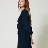 Robe Courte En Cady Avec Volant