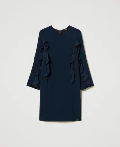 Robe Courte En Cady Avec Volant