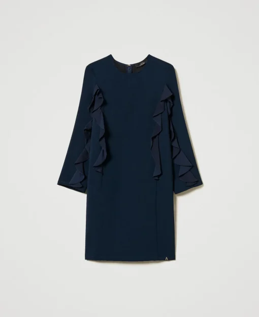 Robe Courte En Cady Avec Volant