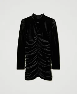 Robe Courte En Chenille Avec Fronces