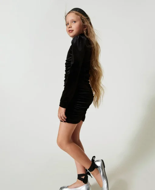 Robe Courte En Chenille Avec Fronces