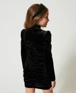 Robe Courte En Chenille Avec Fronces