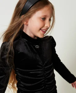Robe Courte En Chenille Avec Fronces