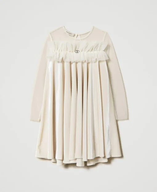 Robe Courte En Chenille Et Tulle