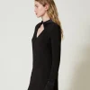 Robe Courte En Crêpe Avec Détails En Satin