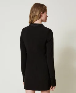 Robe Courte En Crêpe Avec Détails En Satin