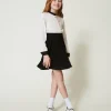 Robe Courte En Crêpe De Chine Et Flanelle