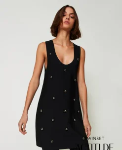 Robe Courte En Maille Avec Clous
