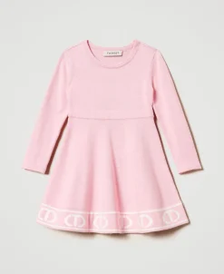 Robe Courte En Maille Avec Oval T Jacquard