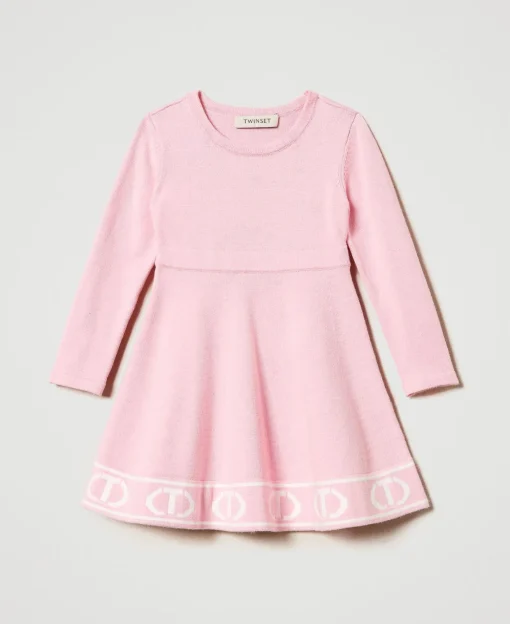 Robe Courte En Maille Avec Oval T Jacquard