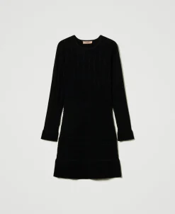 Robe Courte En Maille Avec Mélange De Points