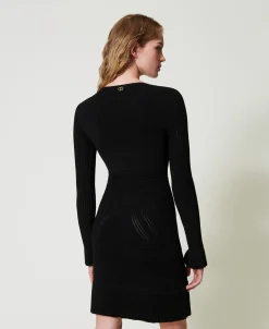 Robe Courte En Maille Avec Mélange De Points