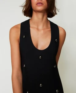 Robe Courte En Maille Avec Clous