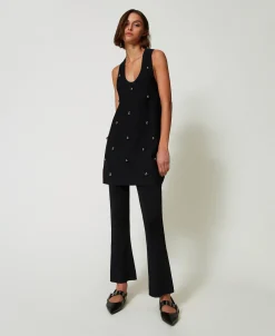 Robe Courte En Maille Avec Clous