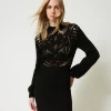 Robe Courte En Maille De Laine Mélangée Avec Crochet