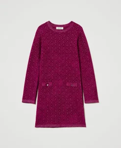 Robe Courte En Maille Jacquard Avec Oval T