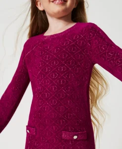 Robe Courte En Maille Jacquard Avec Oval T