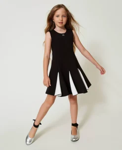Robe Courte En Scuba Bicolore