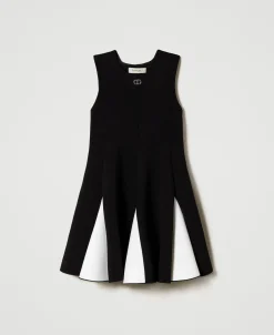 Robe Courte En Scuba Bicolore