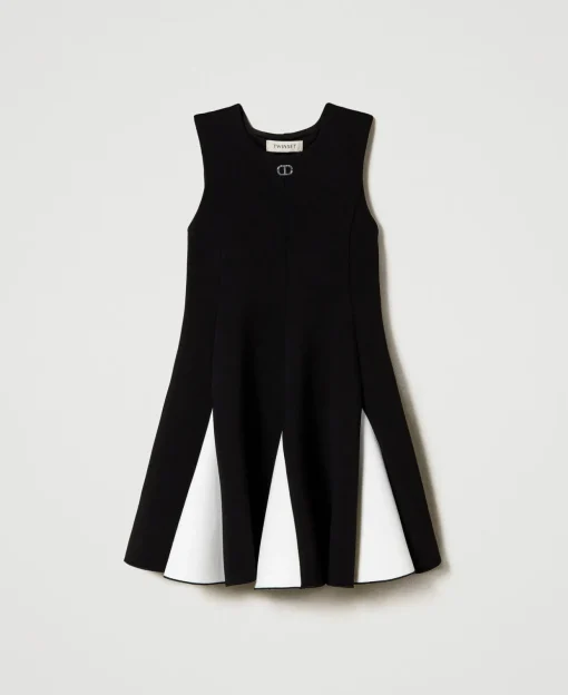 Robe Courte En Scuba Bicolore