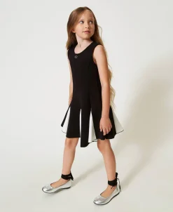 Robe Courte En Scuba Bicolore