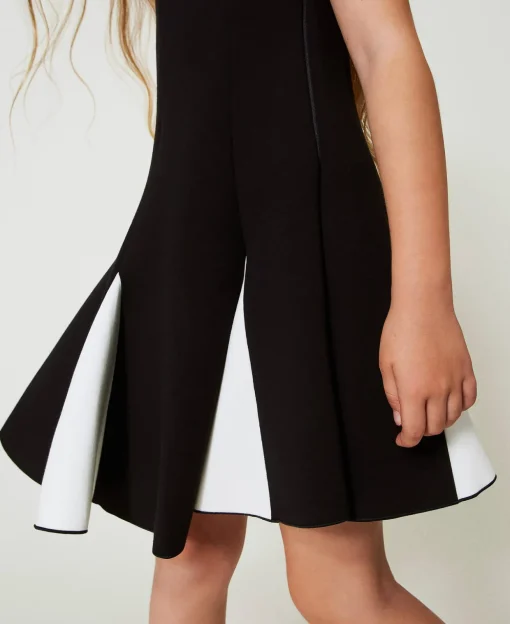 Robe Courte En Scuba Bicolore