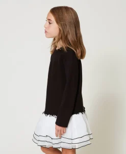 Robe Courte En Scuba Et Organza
