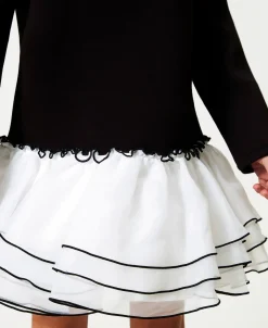 Robe Courte En Scuba Et Organza
