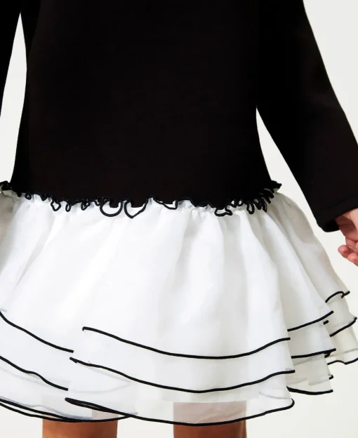 Robe Courte En Scuba Et Organza