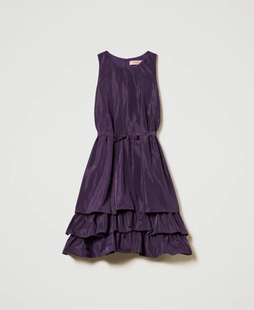 Robe Courte En Taffetas Avec Volant