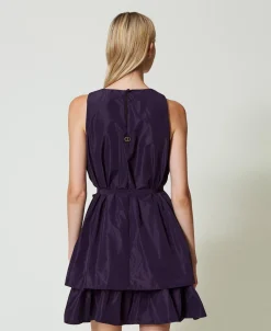 Robe Courte En Taffetas Avec Volant