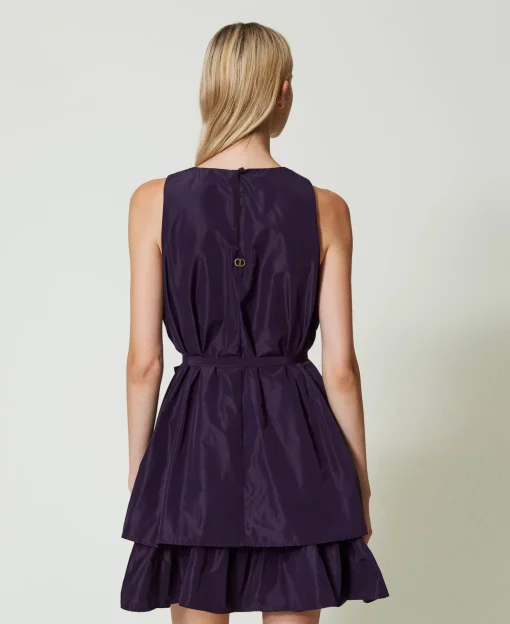 Robe Courte En Taffetas Avec Volant