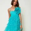 Robe Courte En Tulle Et Organza