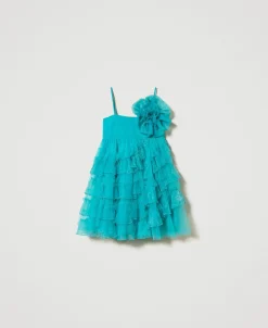 Robe Courte En Tulle Et Organza