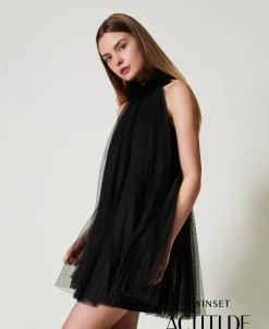 Robe Courte En Tulle Plissé