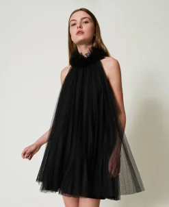 Robe Courte En Tulle Plissé