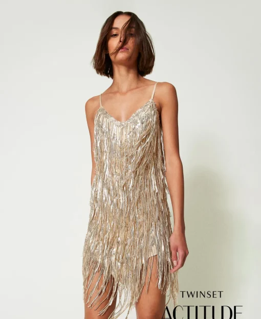 Robe Courte MYFO Avec Franges En Sequins