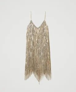 Robe Courte MYFO Avec Franges En Sequins