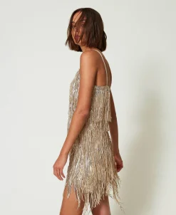 Robe Courte MYFO Avec Franges En Sequins