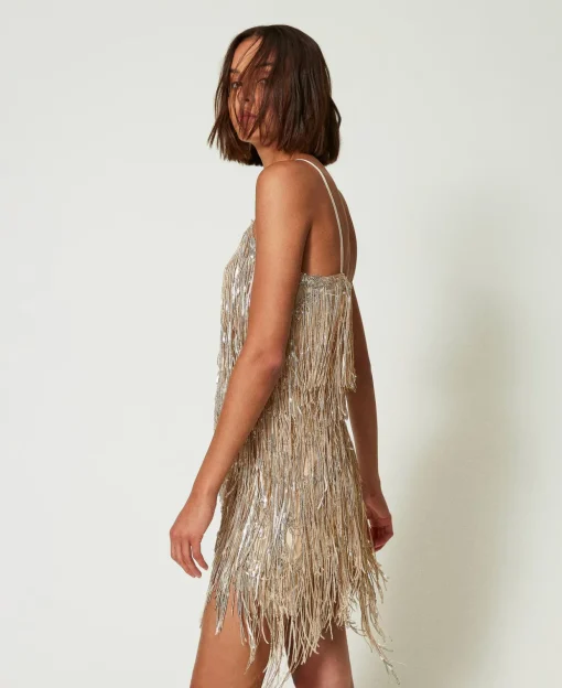 Robe Courte MYFO Avec Franges En Sequins