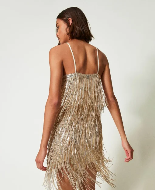 Robe Courte MYFO Avec Franges En Sequins