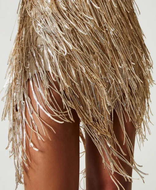 Robe Courte MYFO Avec Franges En Sequins