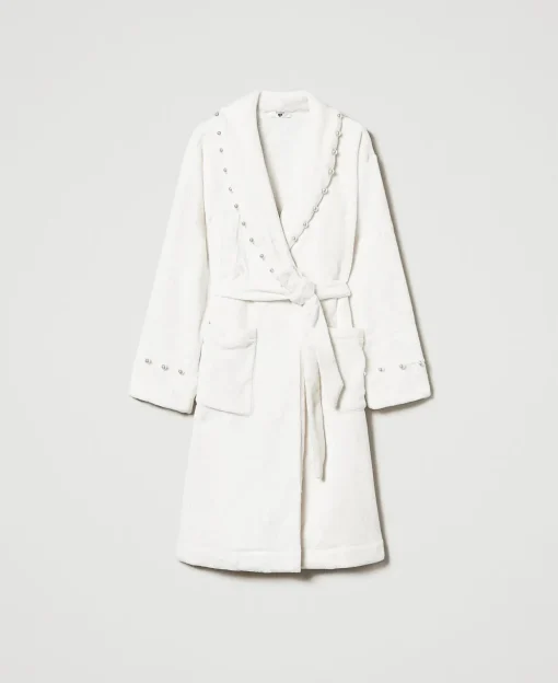 Robe De Chambre En Fausse Fourrure Avec Perles